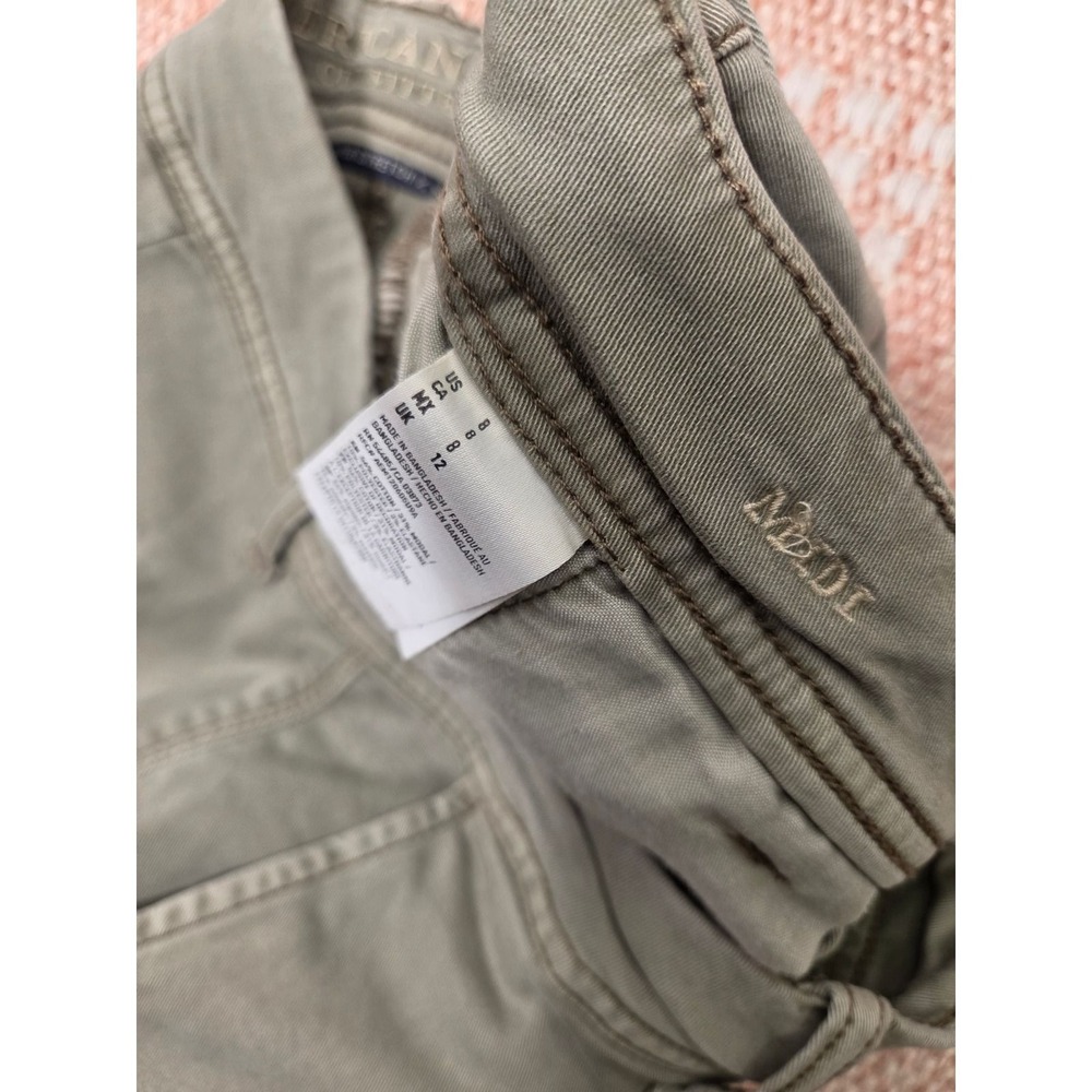 American Eagle Super Stretch Midi Shorts Olive Green Khaki Size 8 - Picture 5 of 5